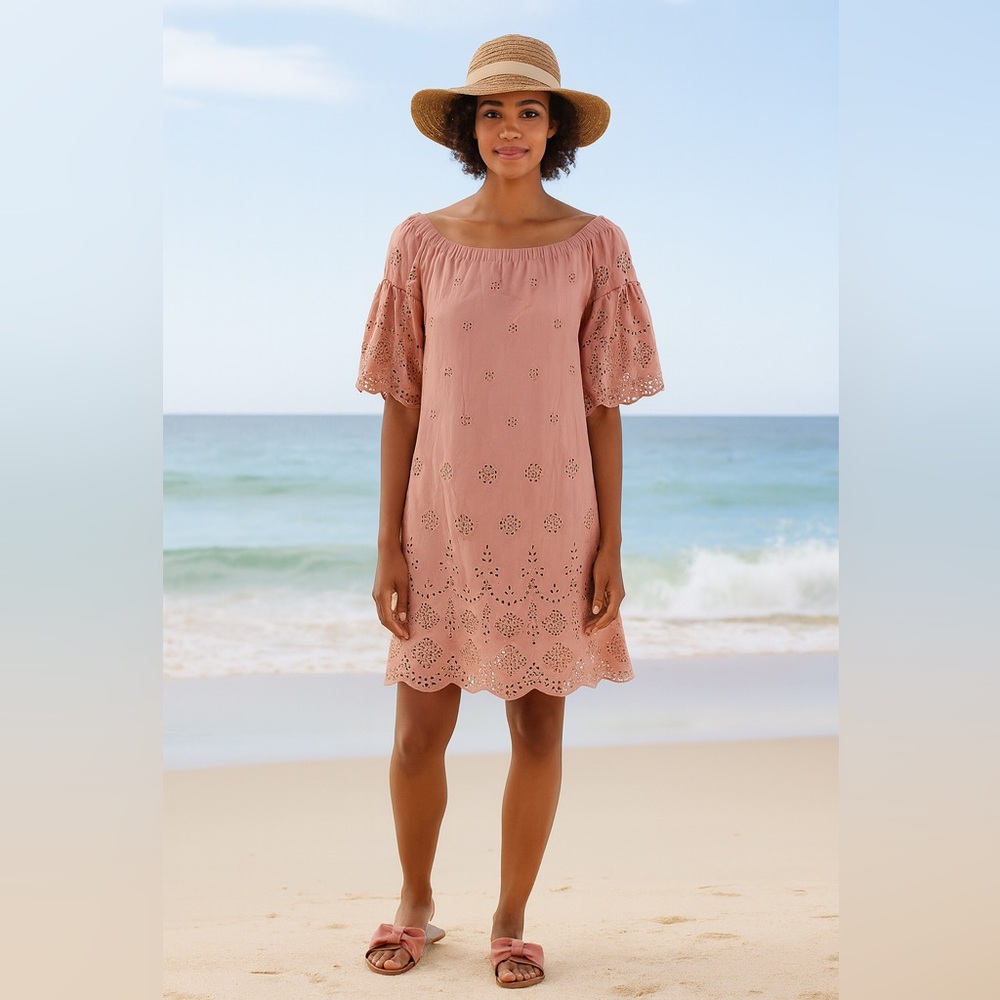 Madewell Blush Eyelet Mini Dress